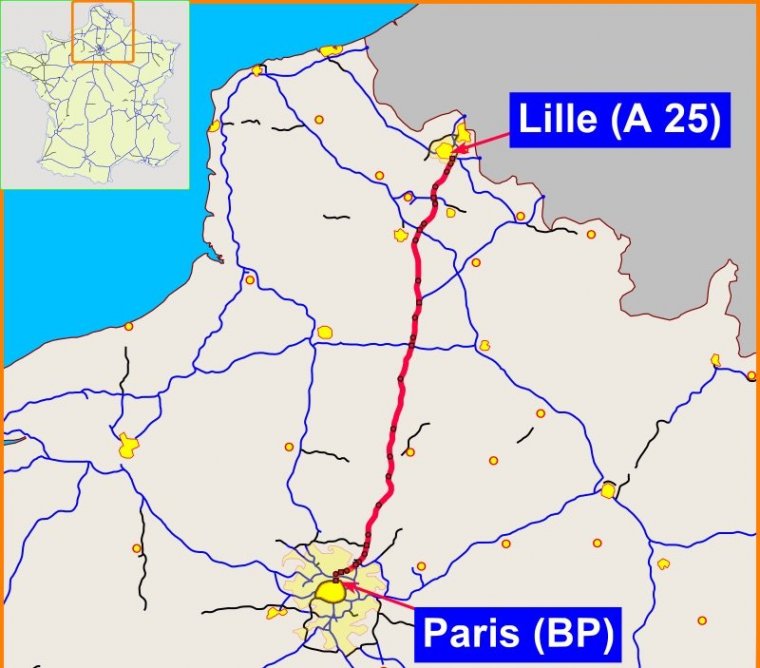 A1 autoroute, L'autoroute du Nord, France